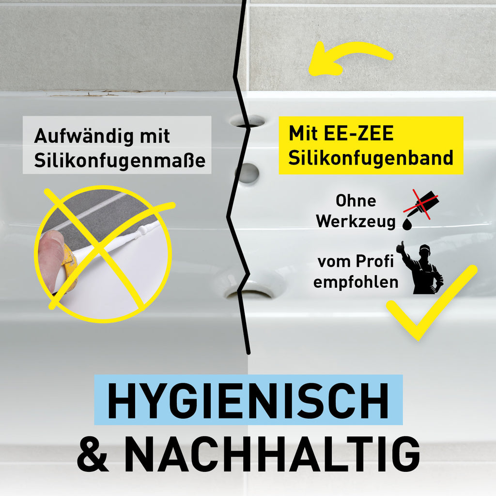 Direkter vergleich zum spritzen von Silikon, einfach und ohne Werkzeug.