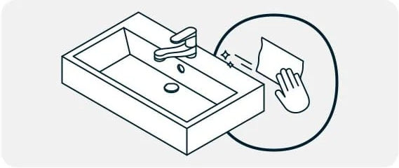 Vor dem Anbringen muss das Porzelan gereinigt werden.